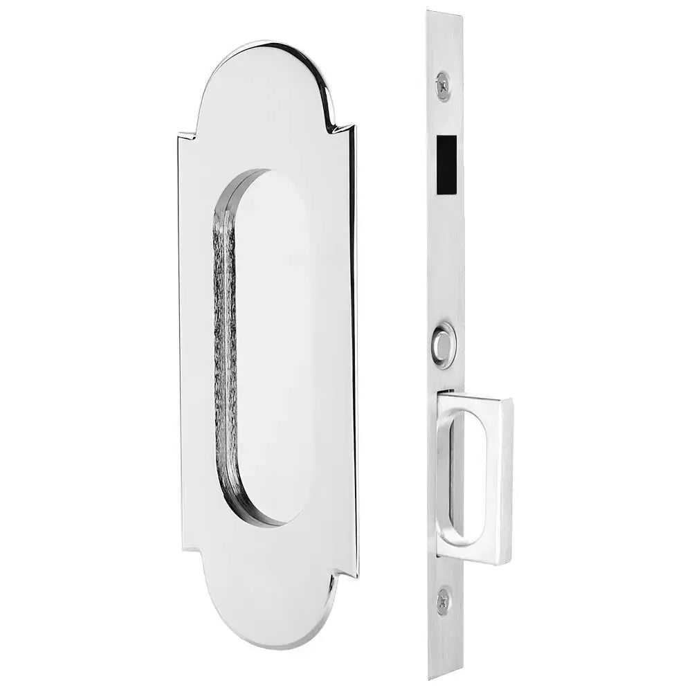 polished chrome pocket door