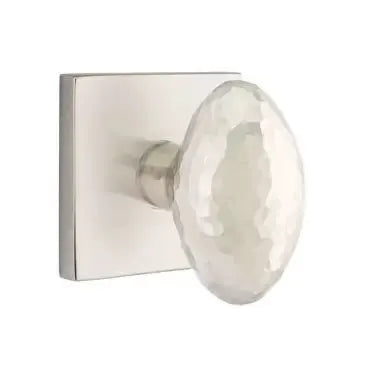 Emtek Hammered Egg Door Knob and Square Rose by Emtek