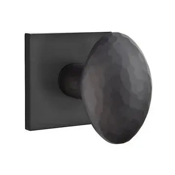 Emtek Hammered Egg Door Knob and Square Rose by Emtek