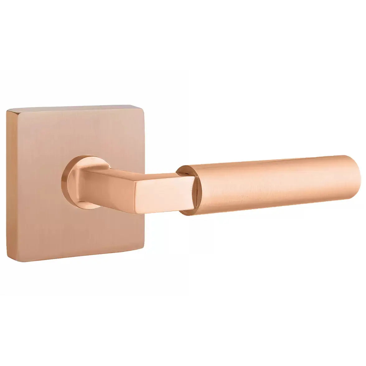 Emtek Smooth Lever with L-Square Stem and Square Rose by Emtek