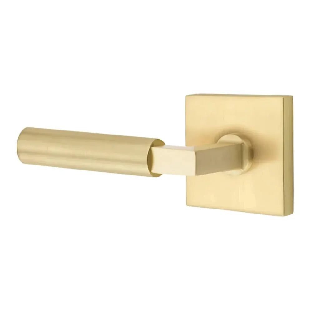Emtek Smooth Lever with L-Square Stem and Square Rose by Emtek