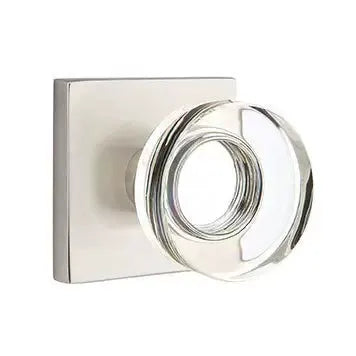 Emtek Modern Disc Glass Door Knob with Square Rose by Emtek