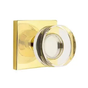 Emtek Modern Disc Glass Door Knob with Square Rose by Emtek