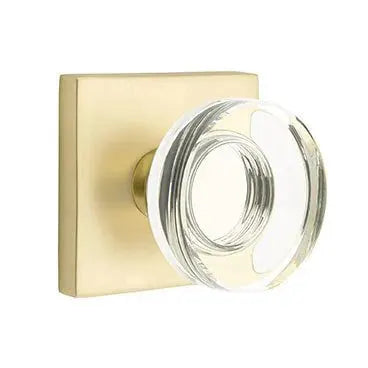 Emtek Modern Disc Glass Door Knob with Square Rose by Emtek