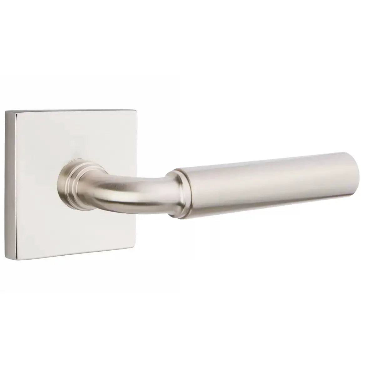 Emtek Smooth Lever with R-Bar Stem and Square Rose by Emtek