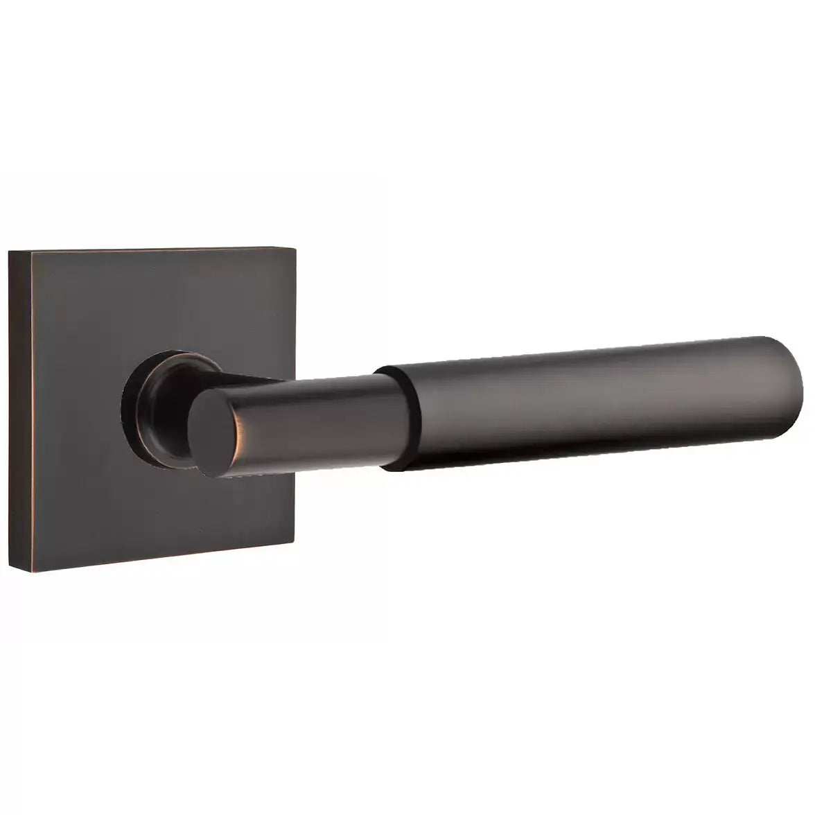 Emtek Smooth Lever with T-Bar Stem and Square Rose by Emtek