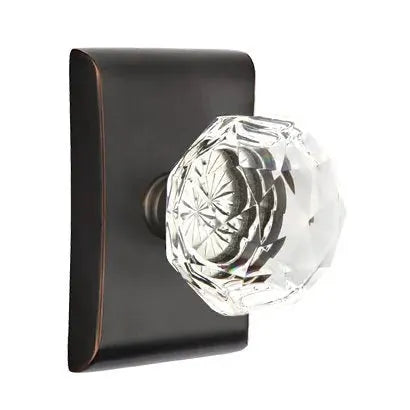 Emtek Diamond Door Knob with Neos Rose by Emtek