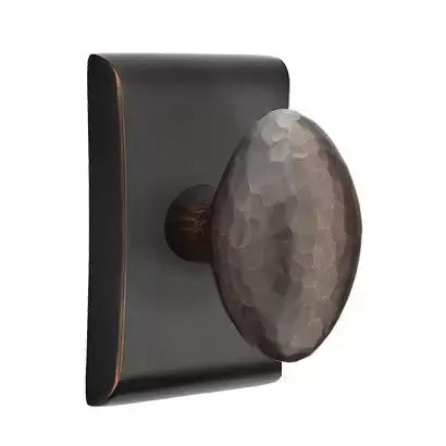 Emtek Hammered Egg Door Knob with Neos Rose by Emtek