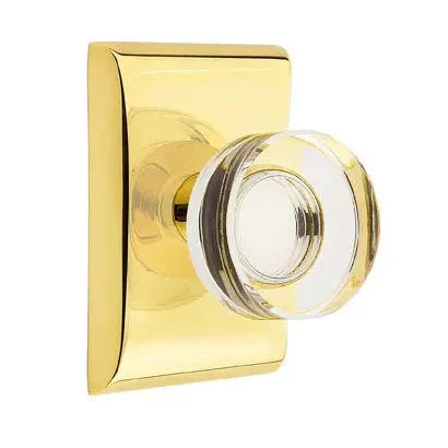 Emtek Modern Disc Glass Door Knob with Neos Rose by Emtek