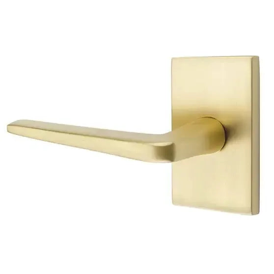 Emtek Athena Door Lever with Modern Rectangular Rose by Emtek