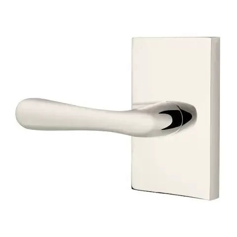 Emtek Basel Door Lever with Modern Rectangular Rose by Emtek