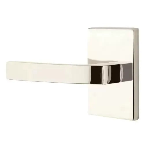 Emtek Breslin Lever with Modern Rectangular Rose by Emtek