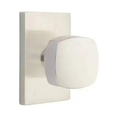 Emtek Freestone Door Knob with Modern Rectangular Rose by Emtek