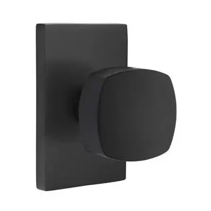 Emtek Freestone Door Knob with Modern Rectangular Rose by Emtek