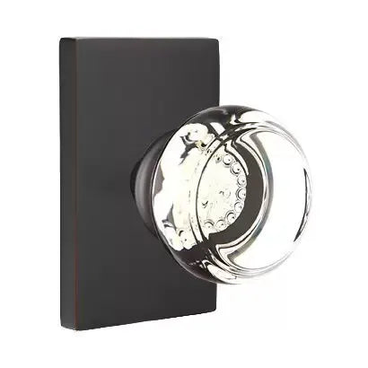 Emtek Georgetown Door Knob with Modern Rectangular Rose by Emtek