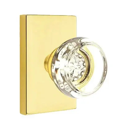 Emtek Georgetown Door Knob with Modern Rectangular Rose by Emtek