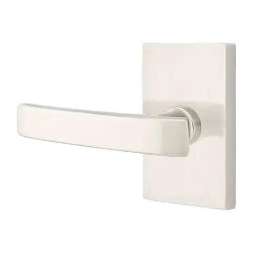 Emtek Geneva Door Lever with Modern Rectangular Rose by Emtek