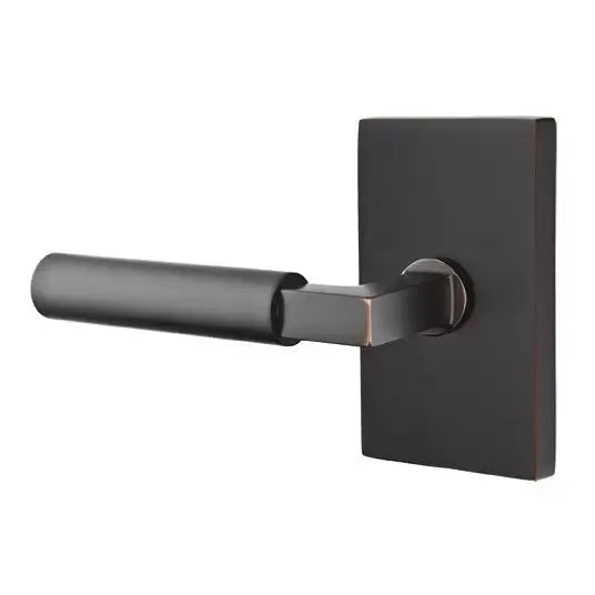 Emtek Hercules Door Lever with Modern Rectangular Rose by Emtek