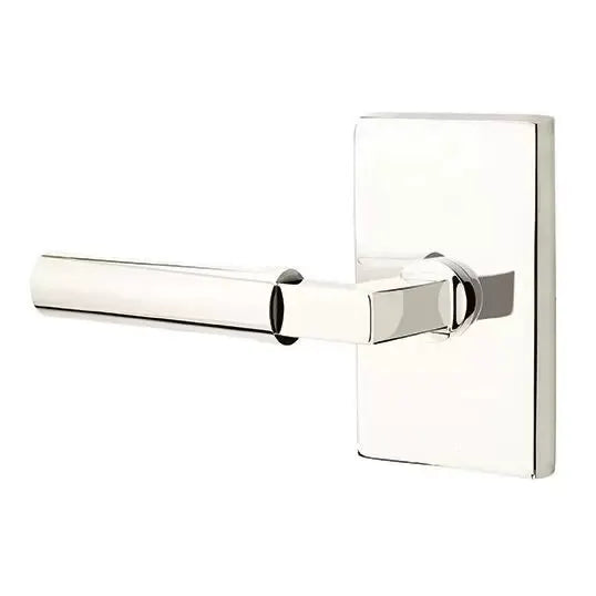 Emtek Hercules Door Lever with Modern Rectangular Rose by Emtek