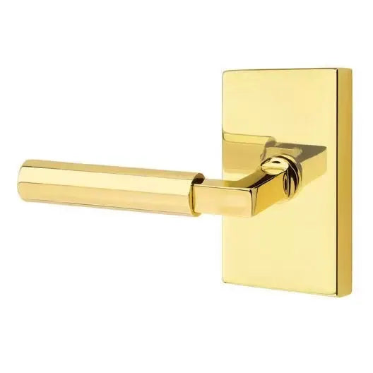Emtek Hercules Door Lever with Modern Rectangular Rose by Emtek