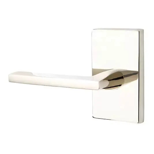 Emtek Helios Door Lever with Modern Rectangular Rose by Emtek
