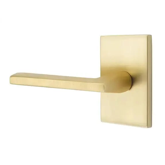 Emtek Helios Door Lever with Modern Rectangular Rose by Emtek