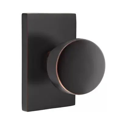 Emtek Laurent Door Knob and Modern Rectangular Rose by Emtek