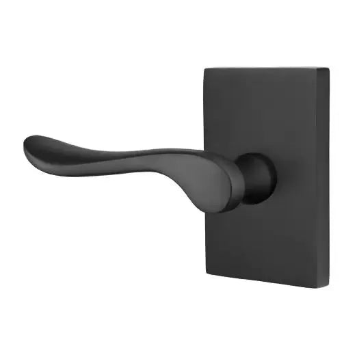 Emtek Luzern Door Lever with Modern Rectangular Rose by Emtek
