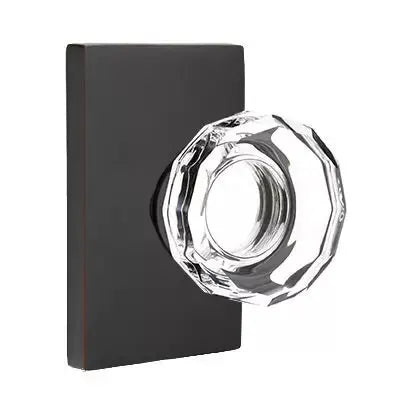 Emtek Lowell Door Knob with Modern Rectangular Rose by Emtek