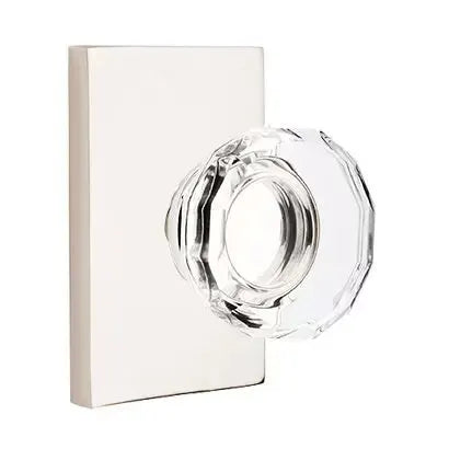 Emtek Lowell Door Knob with Modern Rectangular Rose by Emtek