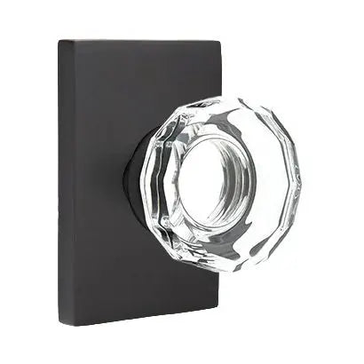 Emtek Lowell Door Knob with Modern Rectangular Rose by Emtek