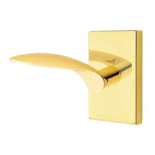 Emtek Mercury Door Lever with Modern Rectangular Rose by Emtek