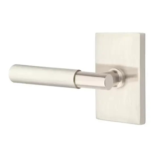Emtek Myles Lever with Modern Rectangular Rose by Emtek