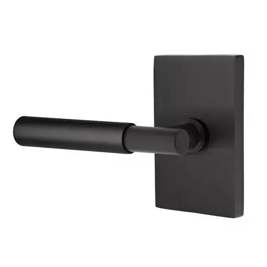 Emtek Myles Lever with Modern Rectangular Rose by Emtek