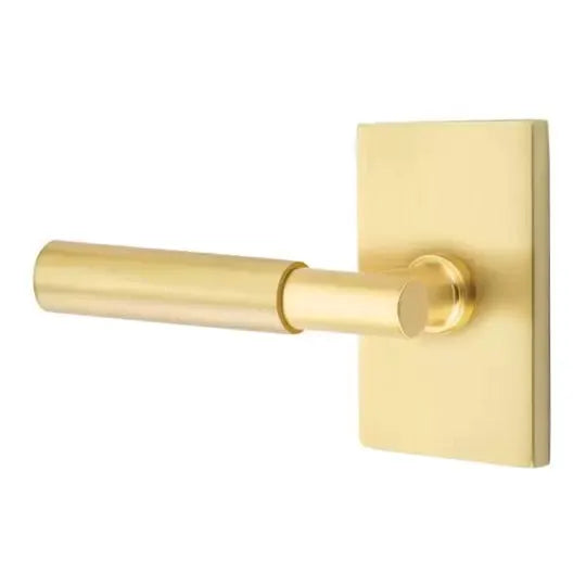 Emtek Myles Lever with Modern Rectangular Rose by Emtek