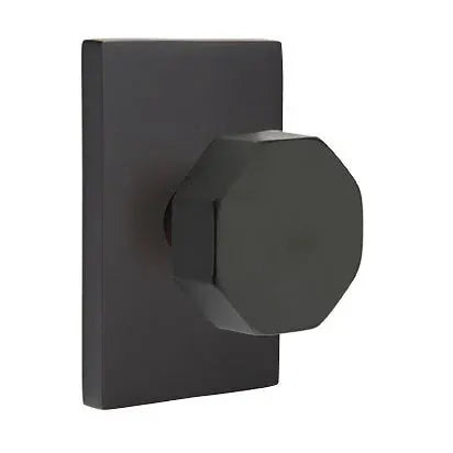 Emtek Octagon Door Knob with Modern Rectangular Rose by Emtek