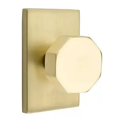 Emtek Octagon Door Knob with Modern Rectangular Rose by Emtek