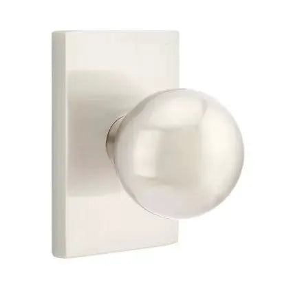 Emtek Orb Door Knob and Modern Rectangular Rose by Emtek