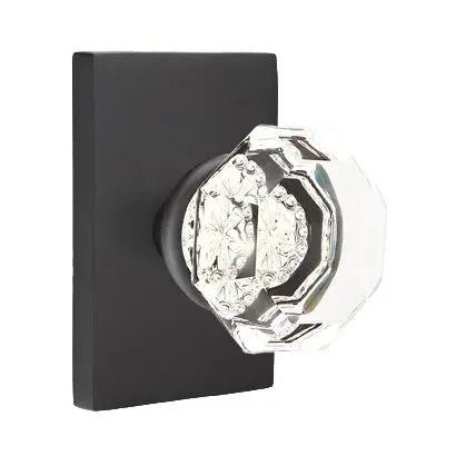 Emtek Old Town Door Knob with Modern Rectangular Rose by Emtek