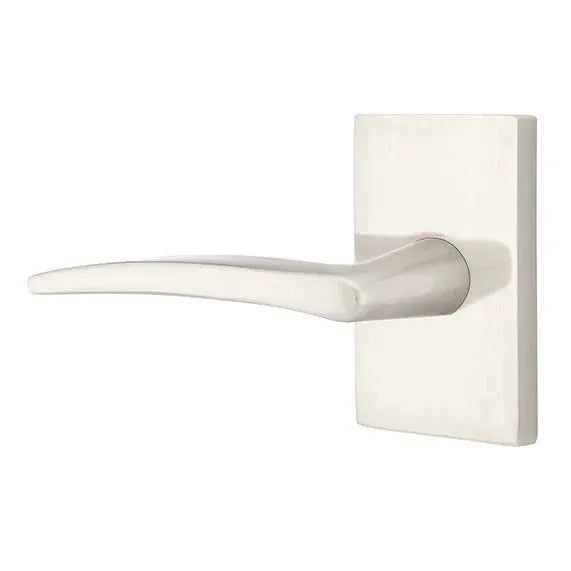 Emtek Poseidon Door Lever with Modern Rectangular Rose by Emtek