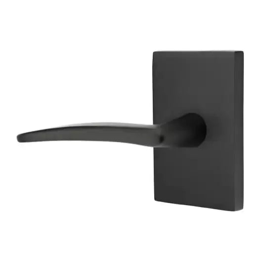 Emtek Poseidon Door Lever with Modern Rectangular Rose by Emtek