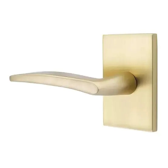 Emtek Poseidon Door Lever with Modern Rectangular Rose by Emtek