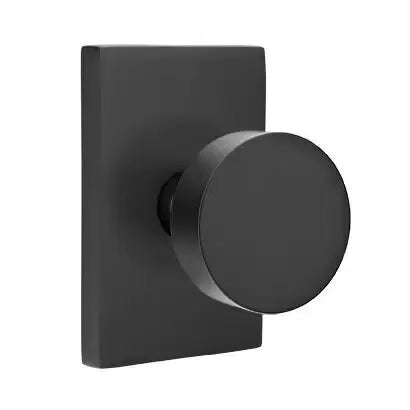 Emtek Round Door Knob and Modern Rectangular Rose