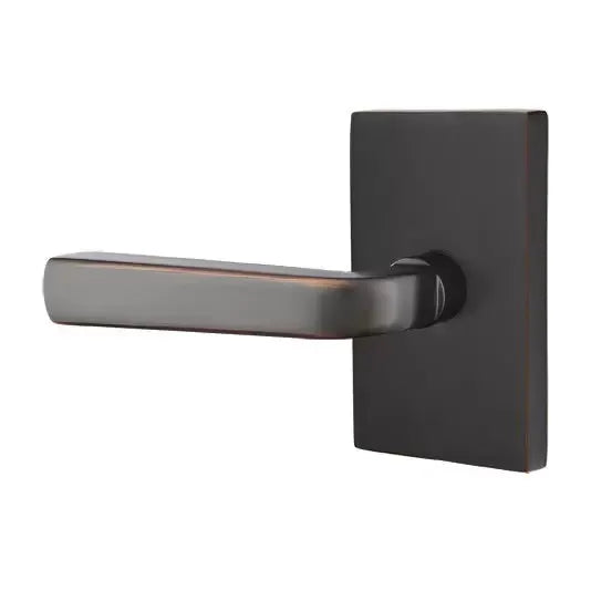 Emtek Sion Door Lever with Modern Rectangular Rose by Emtek