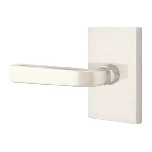 Emtek Sion Door Lever with Modern Rectangular Rose by Emtek