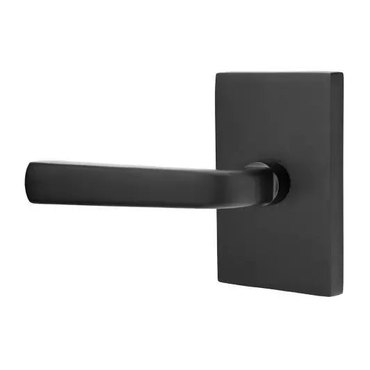 Emtek Sion Door Lever with Modern Rectangular Rose by Emtek