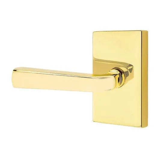 Emtek Sion Door Lever with Modern Rectangular Rose by Emtek
