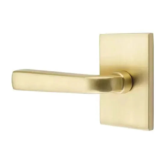 Emtek Sion Door Lever with Modern Rectangular Rose by Emtek