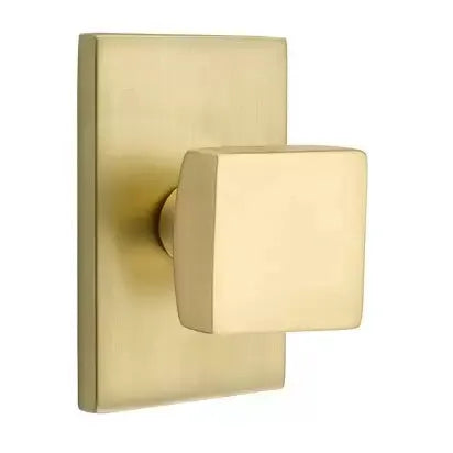 Emtek Square Door Knob with Modern Rectangular Rose by Emtek