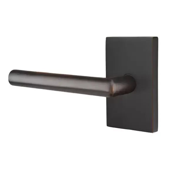 Emtek Stuttgart Door Lever with Modern Rectangular Rose by Emtek